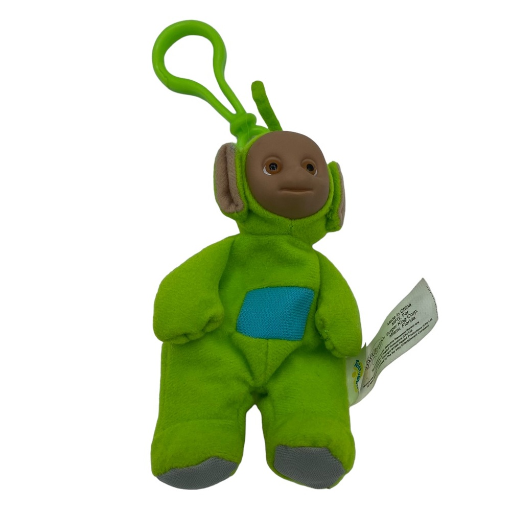 Vintage 1999 Burger Telletubbies Dipsy Green Stuffed Animal Keychain